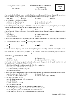 Đề kiểm tra học kỳ I - Môn lý 12 thời gian 60 phút . ( 40 câu trắc nghiệm )